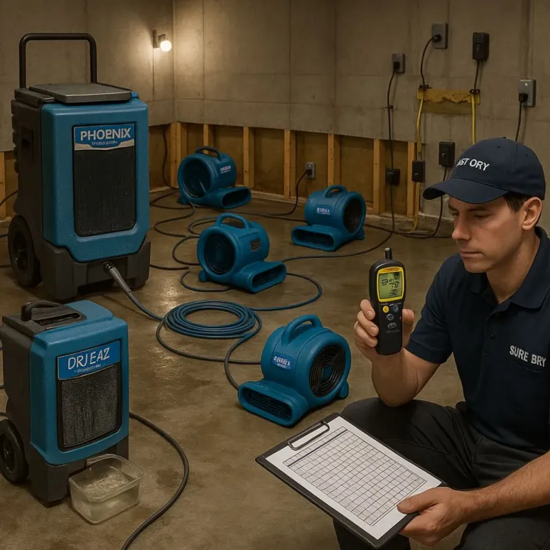 Structural Drying and Dehumidification process in Palm Bay, FL